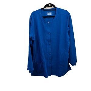 Nurse Mates Tara Blue Button Down Jacket Uniform Size XL